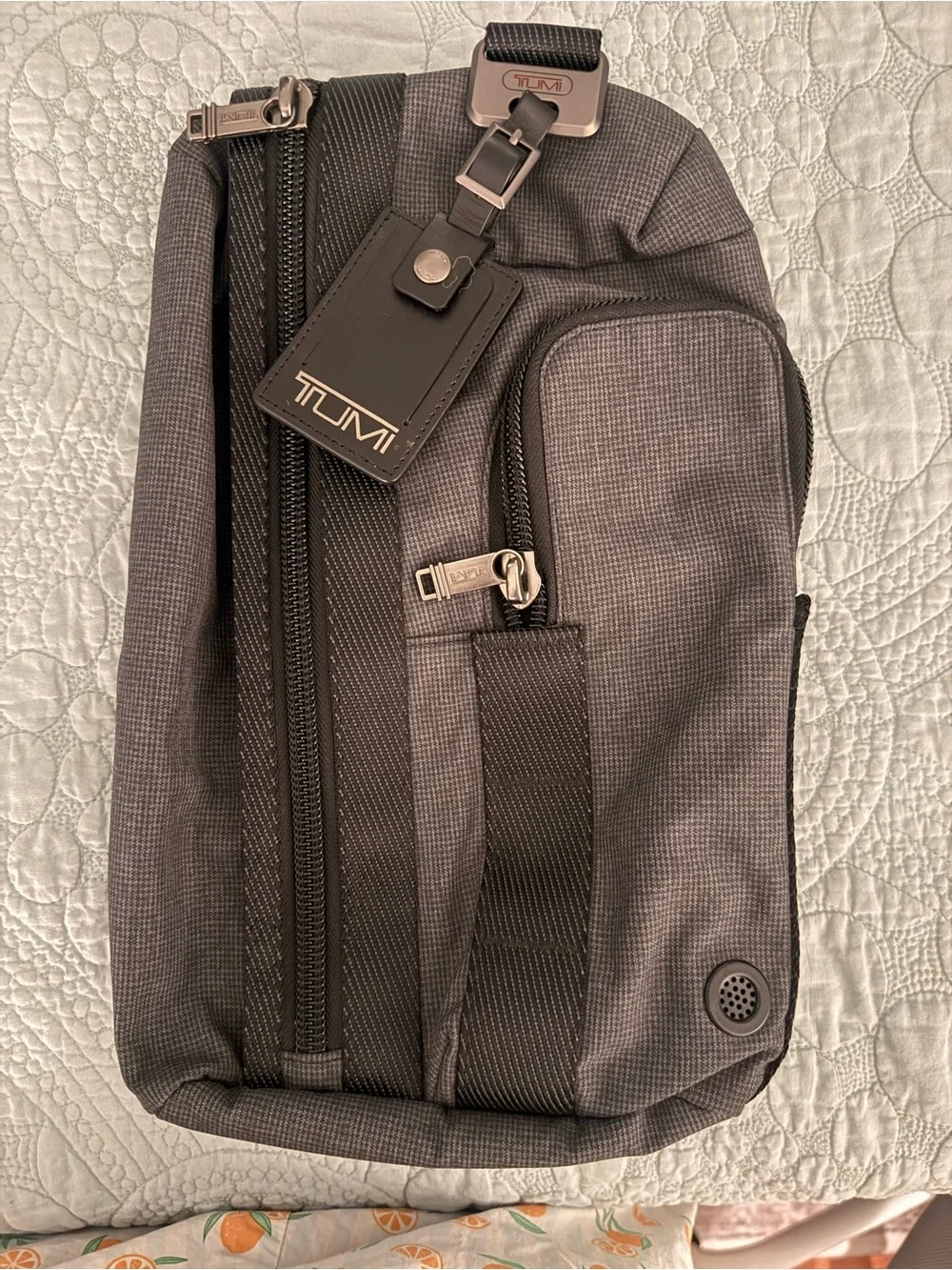 Tumi Gray and Black Men's Sling Belt Bag